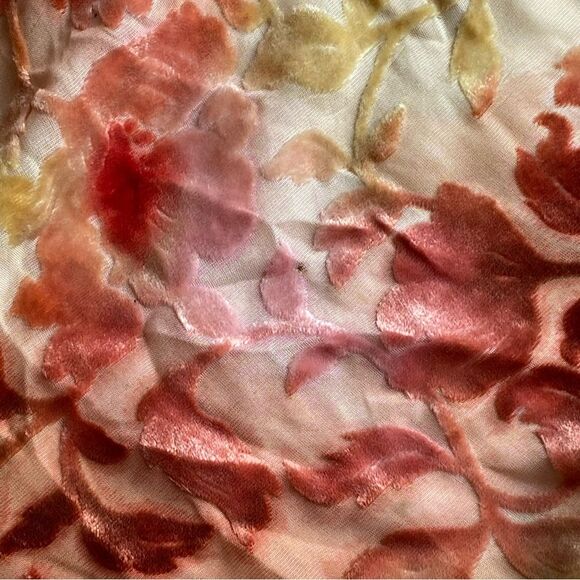 Rare Vintage Oscar de la Renta Floral Ombre Silk and Velvet Burned Out Scarf - Picture 11 of 15